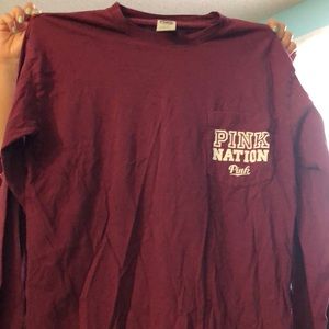 Oversized Pink Nation Crew Neck Top